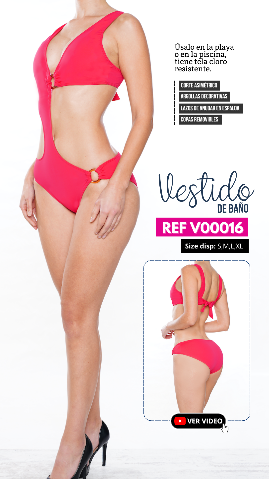 Vestido de baño Ref. V00016 / fucsia
