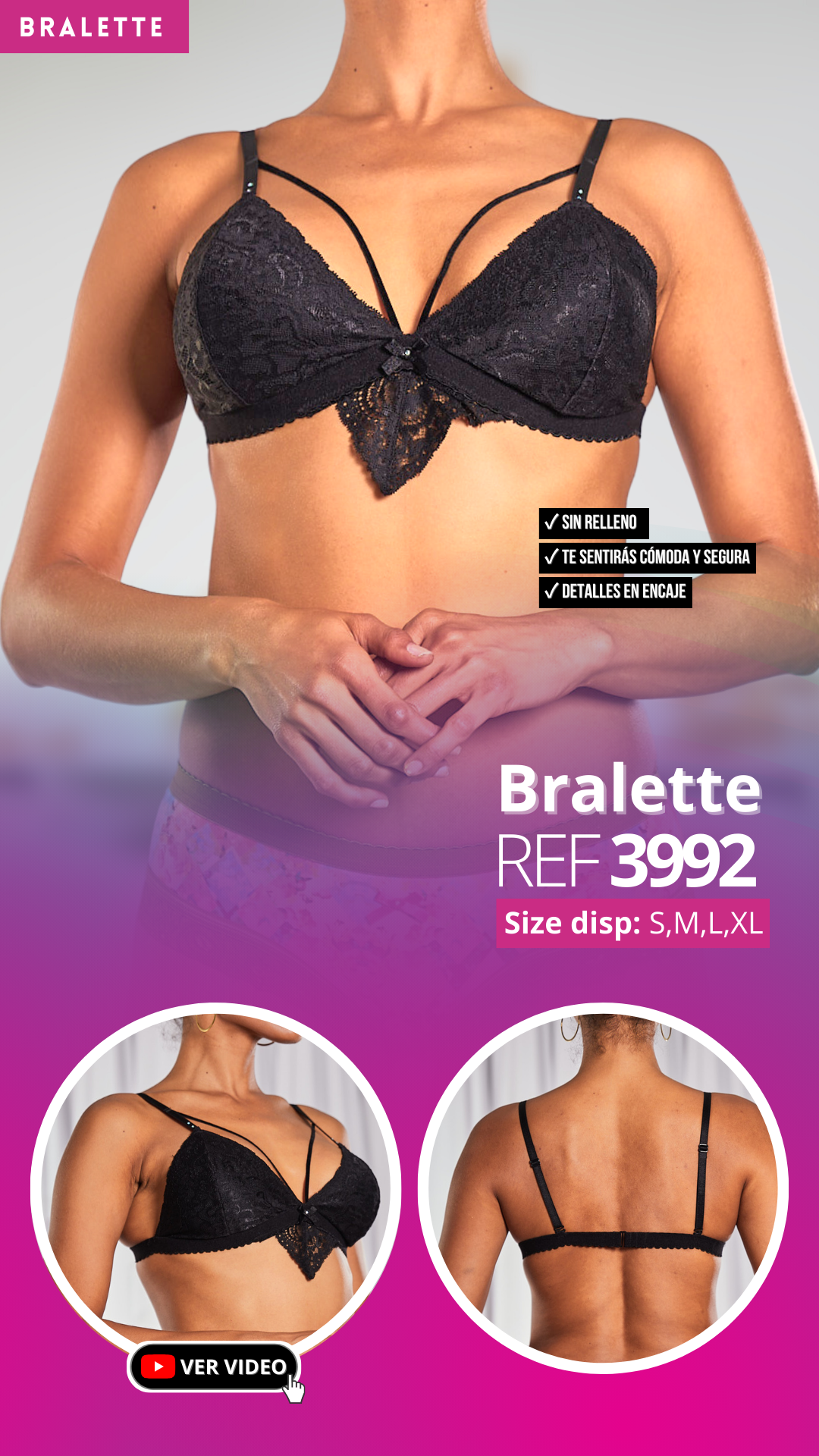 Bralette Ref. 3992 / Negro